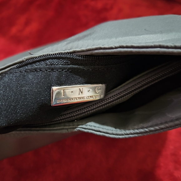 INC Gray Shoulder Bag with Silver Metal Shoulder Strap - Picture 13 of 16